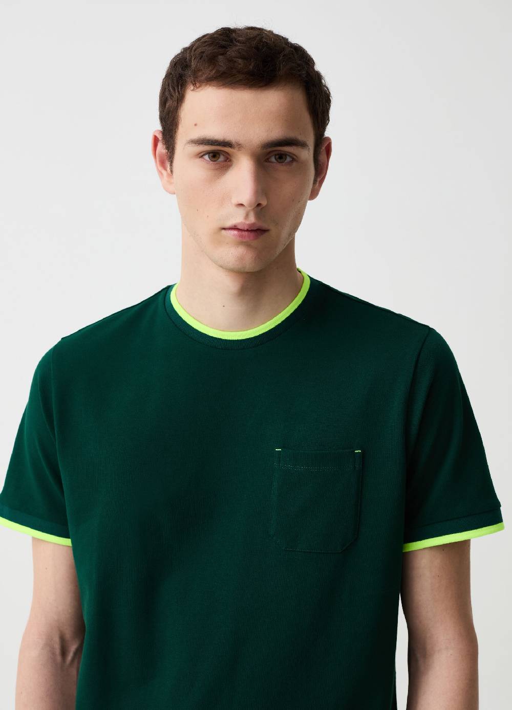 Ovs T-shirt In Piquet Con Dettagli Fluo