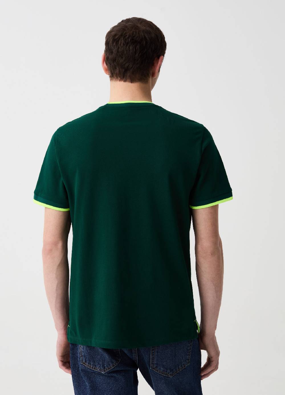 Ovs T-shirt In Piquet Con Dettagli Fluo