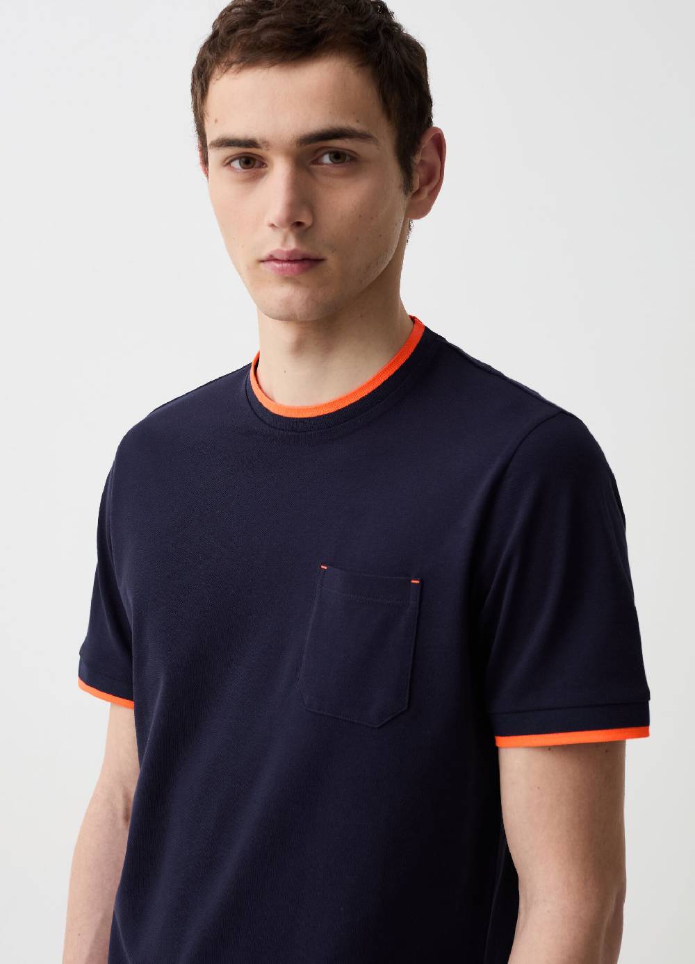 Ovs T-shirt in piquet con dettagli fluo