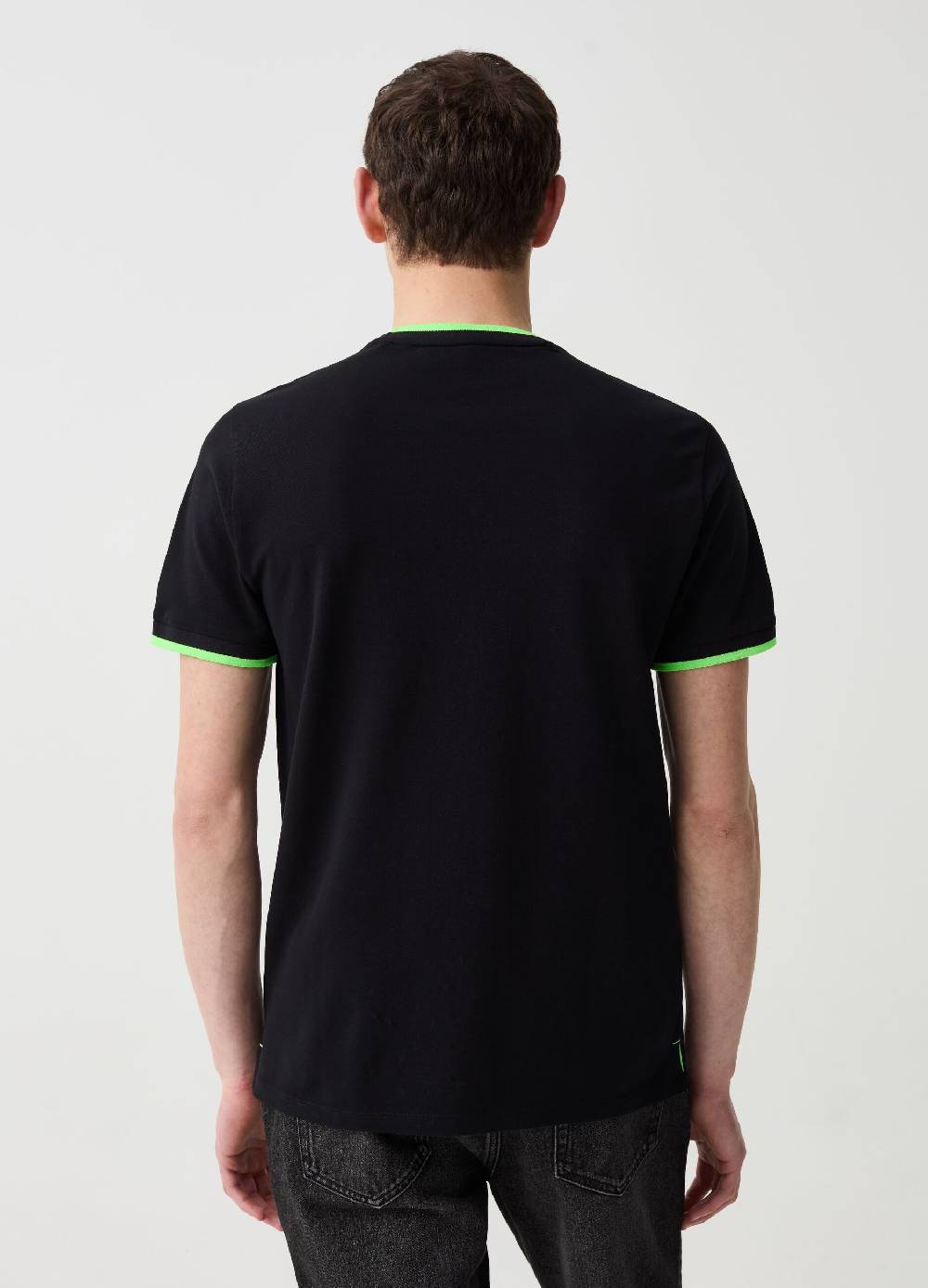 Ovs T-shirt In Piquet Con Dettagli Fluo
