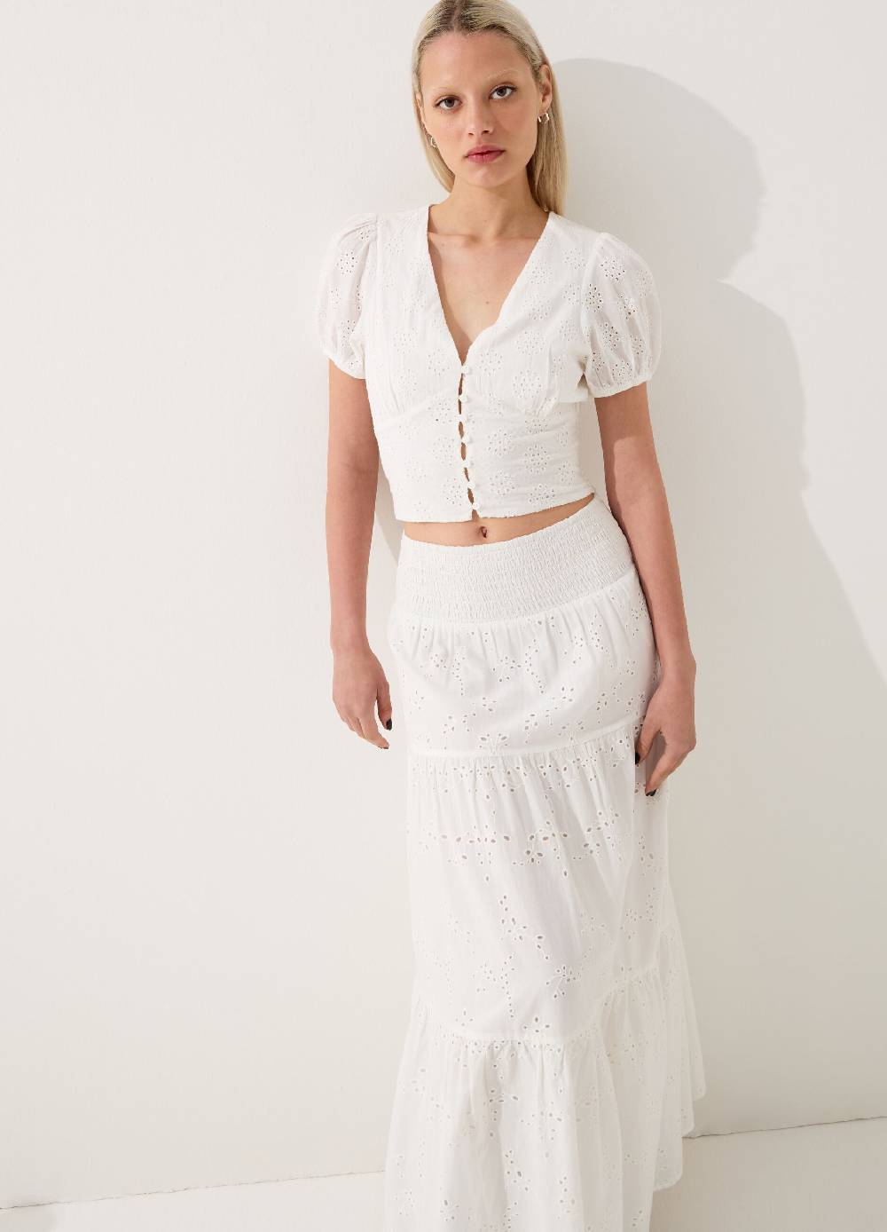 Ovs T-shirt In Sangallo Con Bottoni