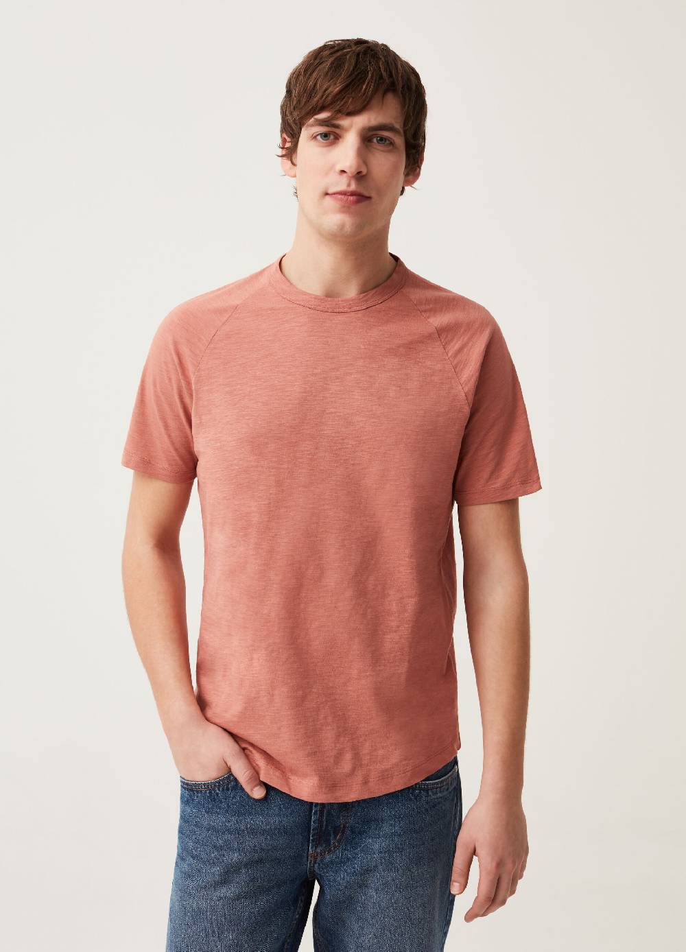 Ovs T-shirt In Slub Jersey Con Maniche Raglan
