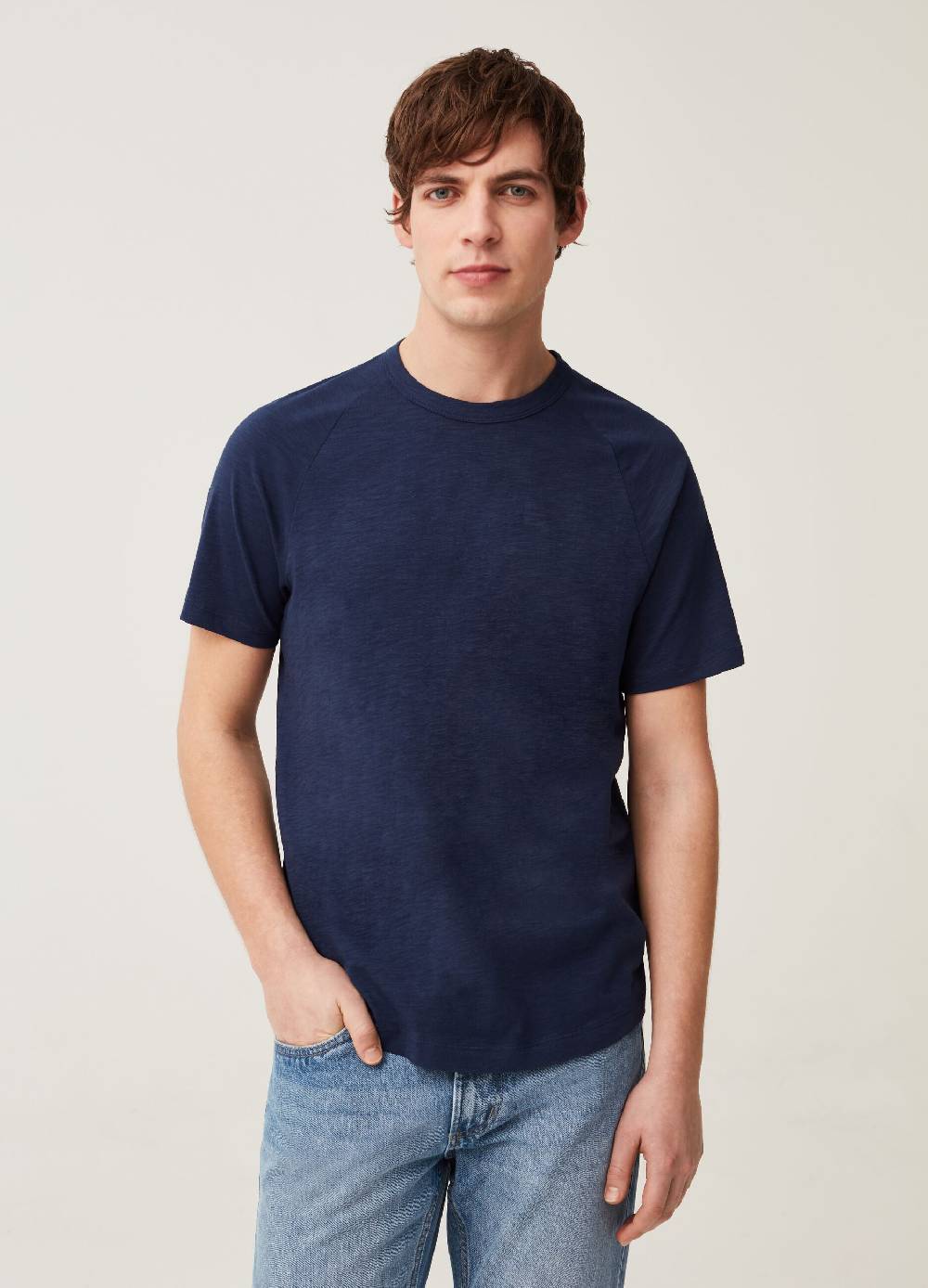 Ovs T-shirt In Slub Jersey Con Maniche Raglan