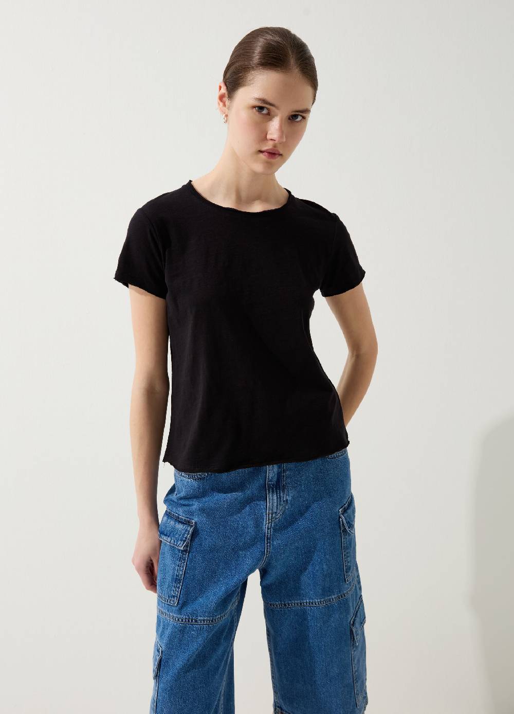 Ovs T-shirt In Slub Jersey Con Scollo Rotondo