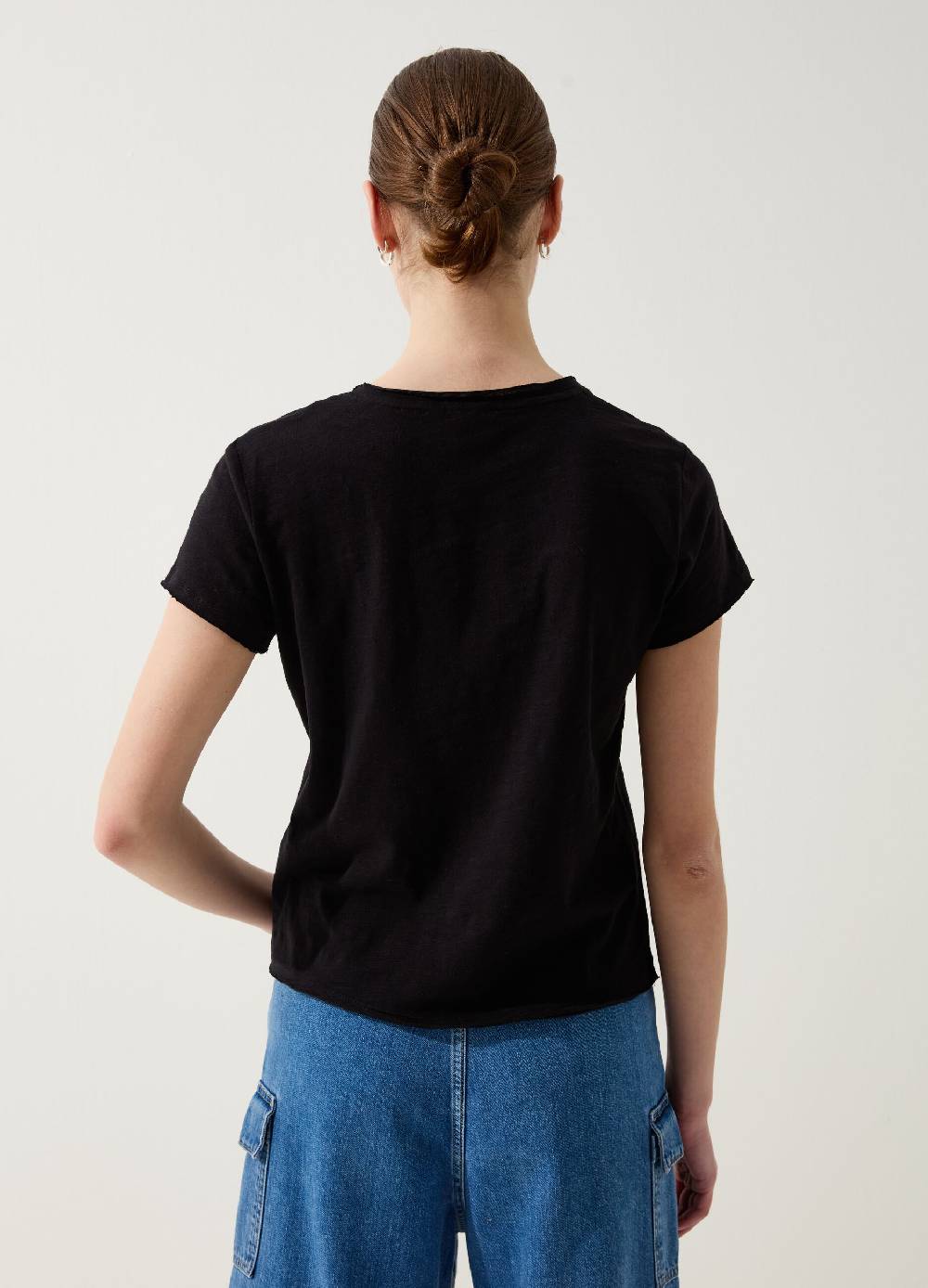 Ovs T-shirt In Slub Jersey Con Scollo Rotondo