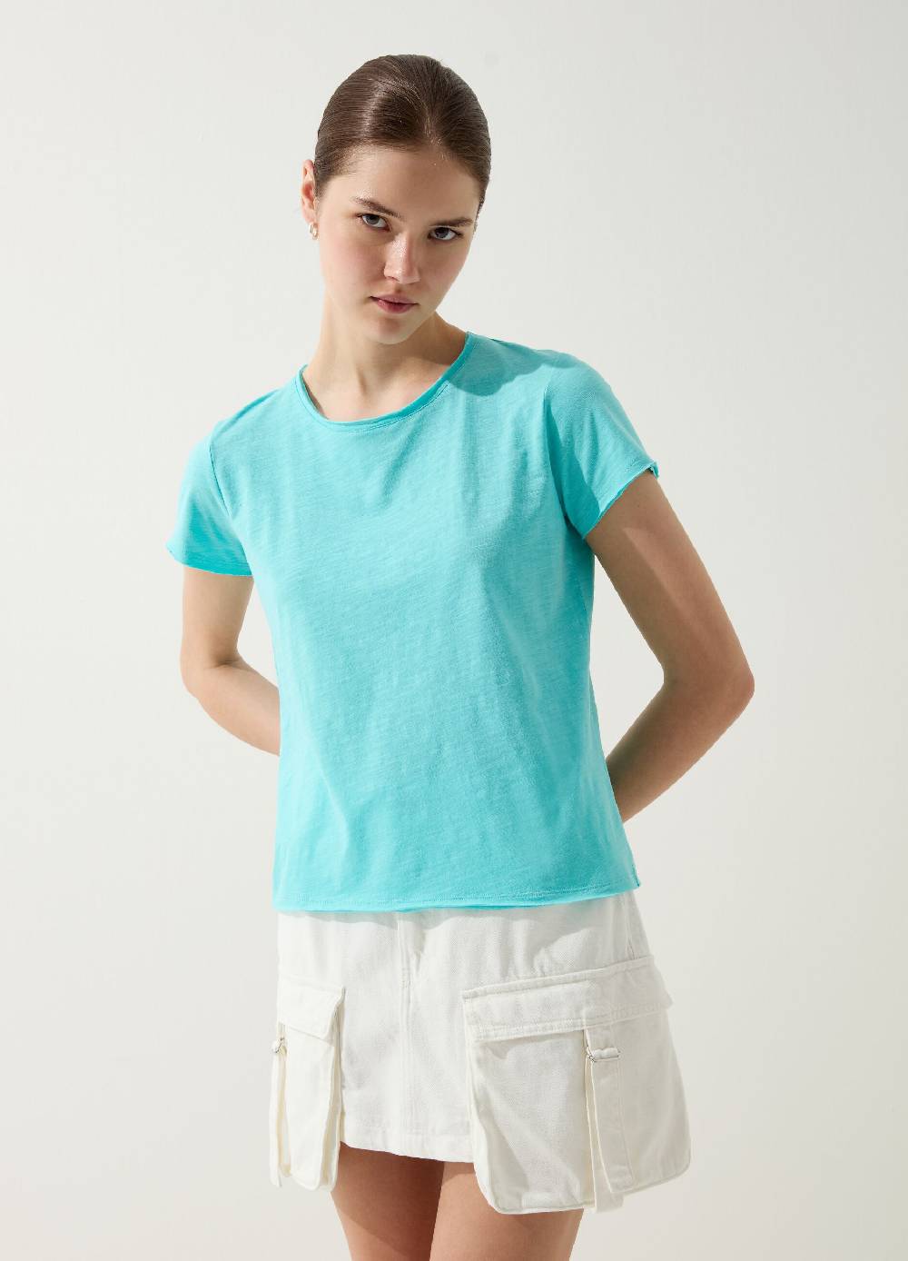 Ovs T-shirt In Slub Jersey Con Scollo Rotondo