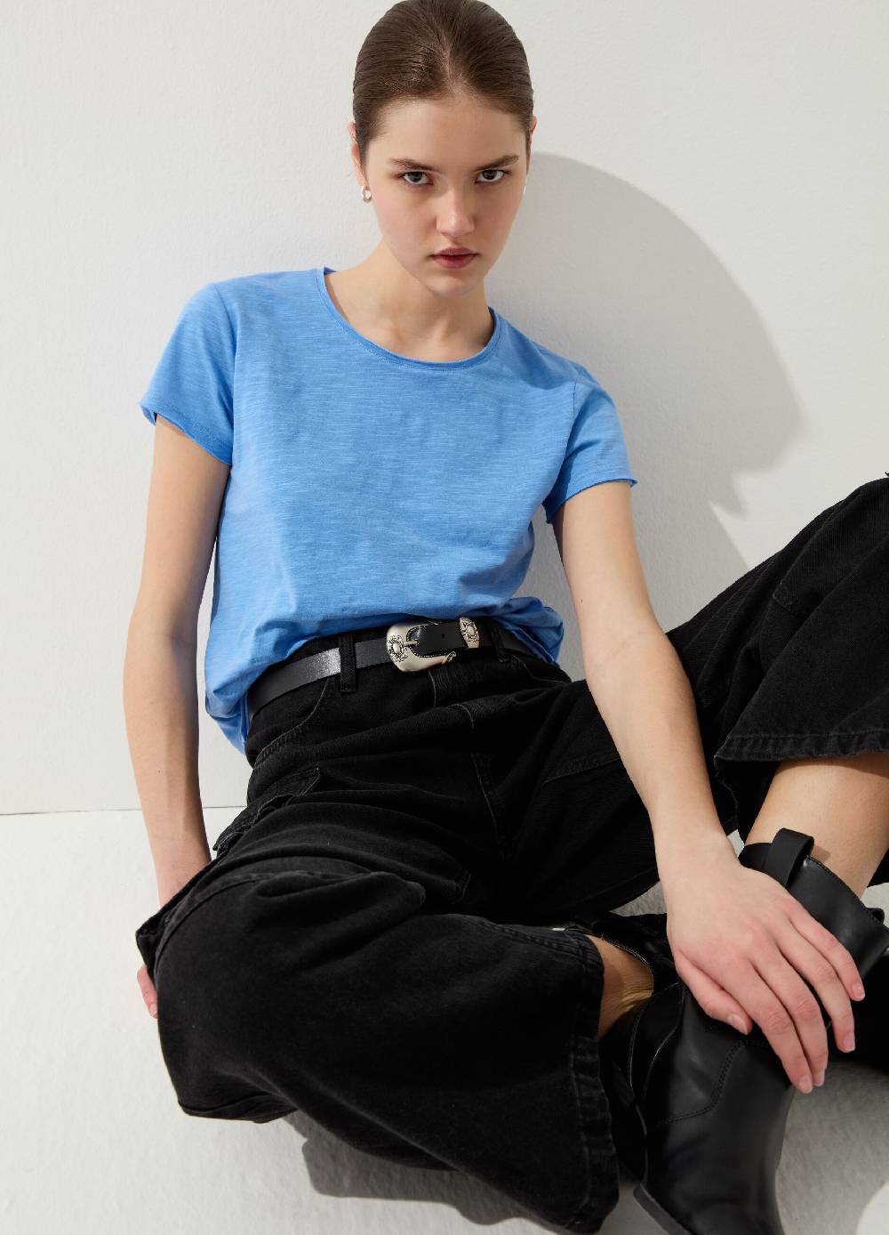 Ovs T-shirt in slub jersey con scollo rotondo