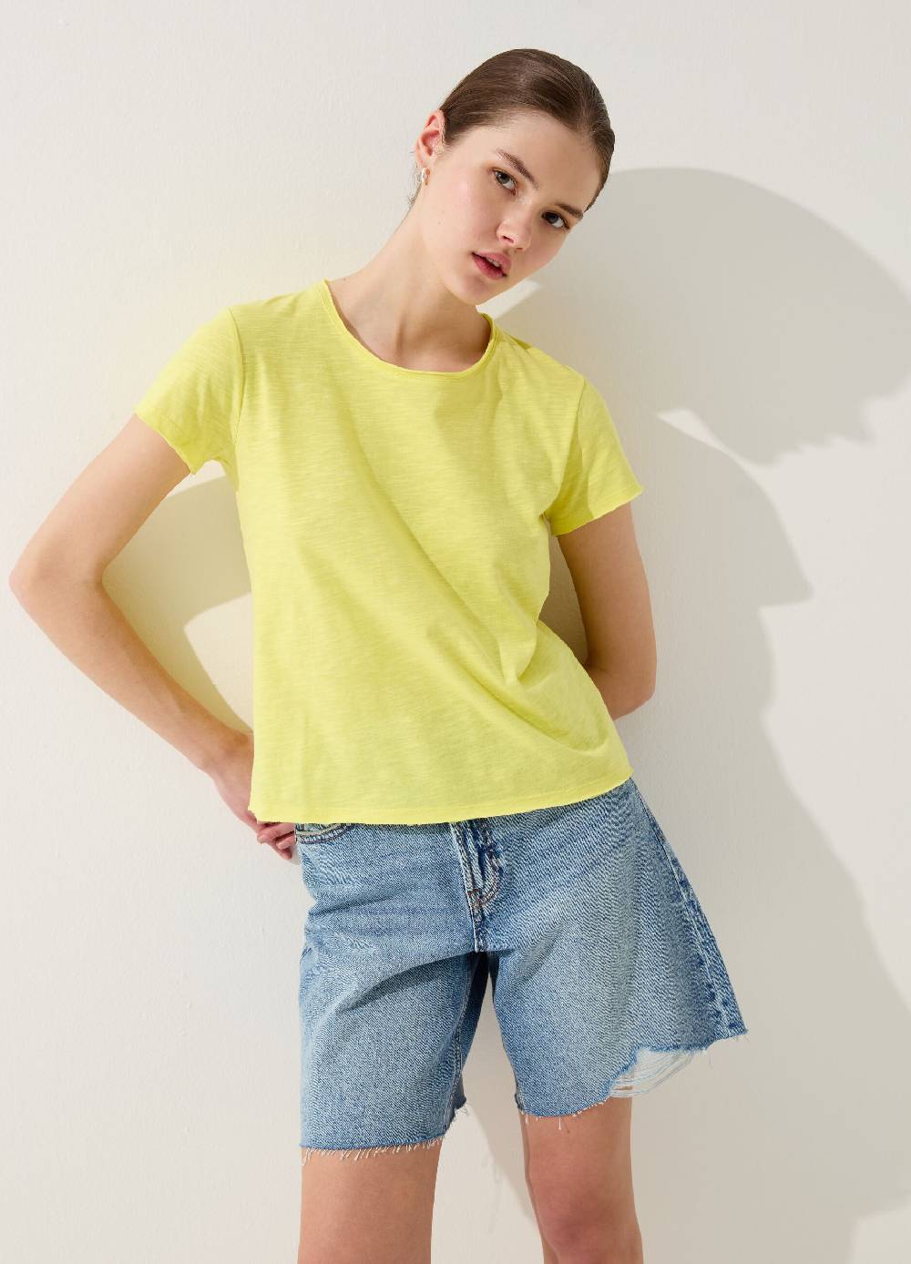 Ovs T-shirt In Slub Jersey Con Scollo Rotondo