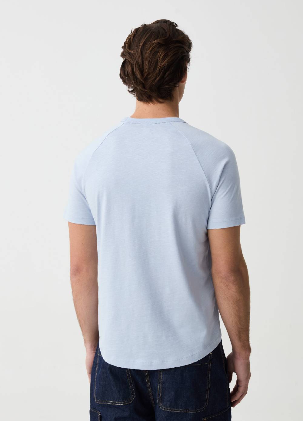 Ovs T-shirt In Slub Jersey Con Scollo Rotondo
