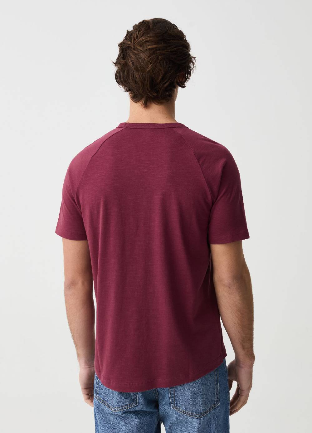 Ovs T-shirt In Slub Jersey Con Scollo Rotondo
