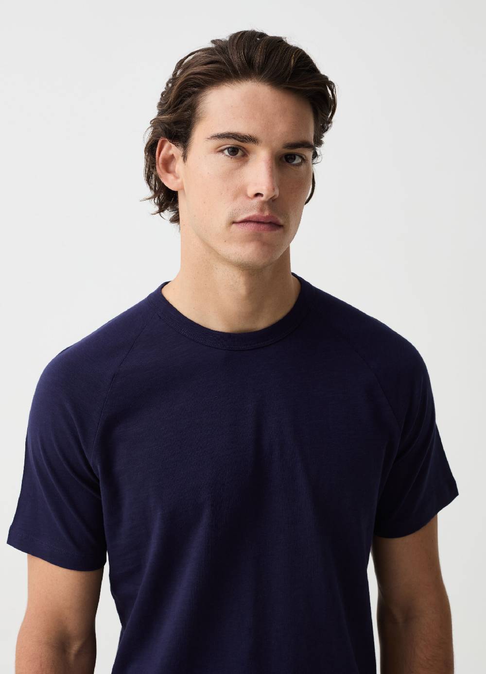 Ovs T-shirt In Slub Jersey Con Scollo Rotondo