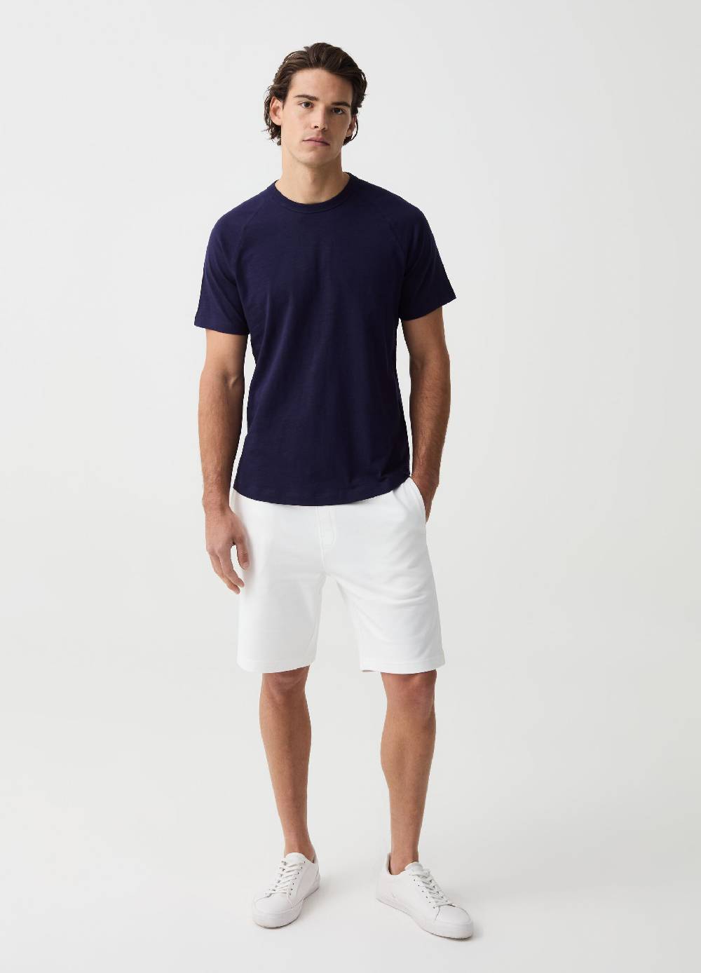 Ovs T-shirt in slub jersey con scollo rotondo