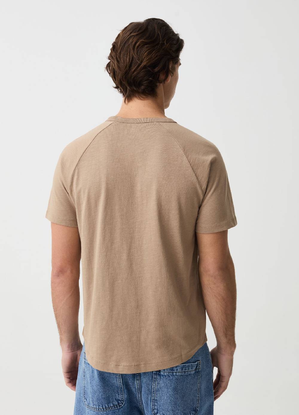 Ovs T-shirt In Slub Jersey Con Scollo Rotondo