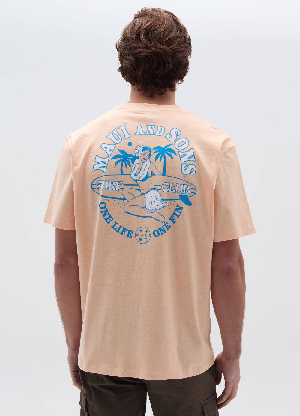 Ovs T-shirt In Slub Jersey Stampa Hawaiana Surf