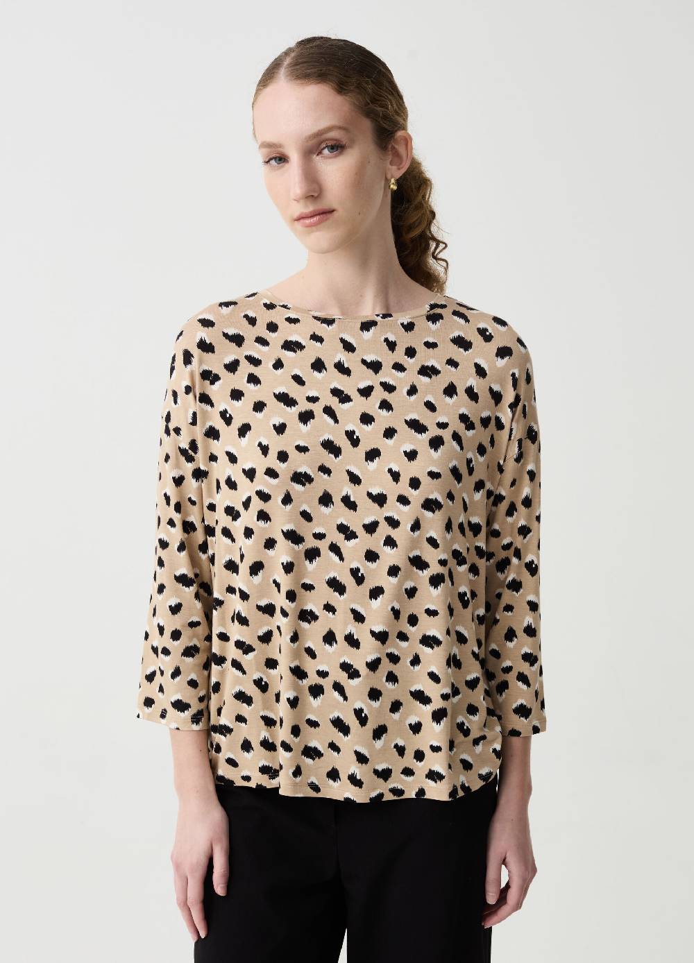 Ovs T-shirt In Viscosa Con Stampa Maculata