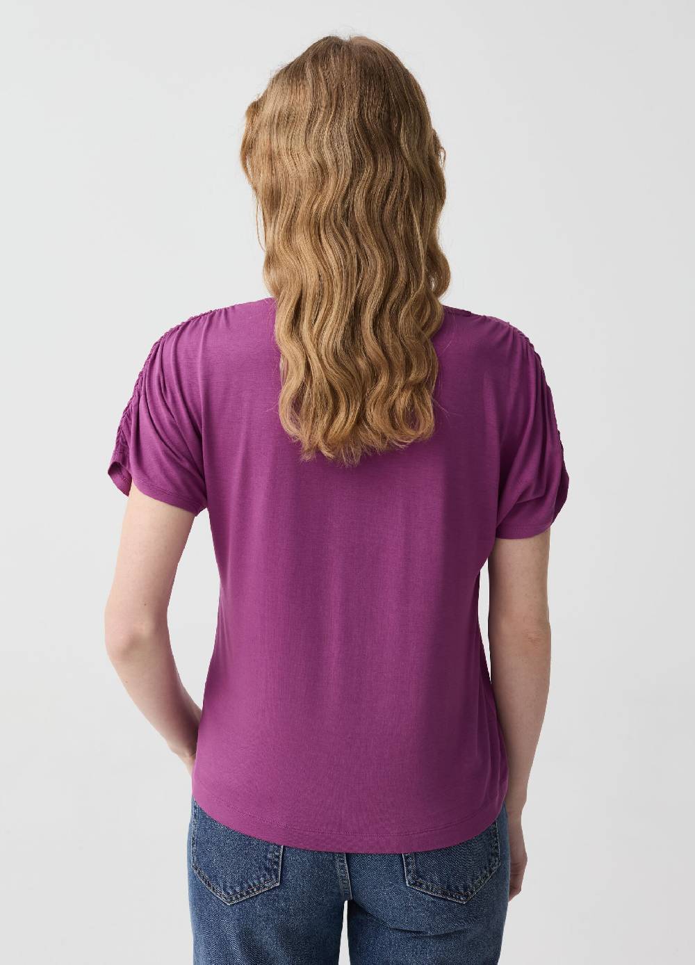 Ovs T-shirt In Viscosa Stretch Con Arricciatura