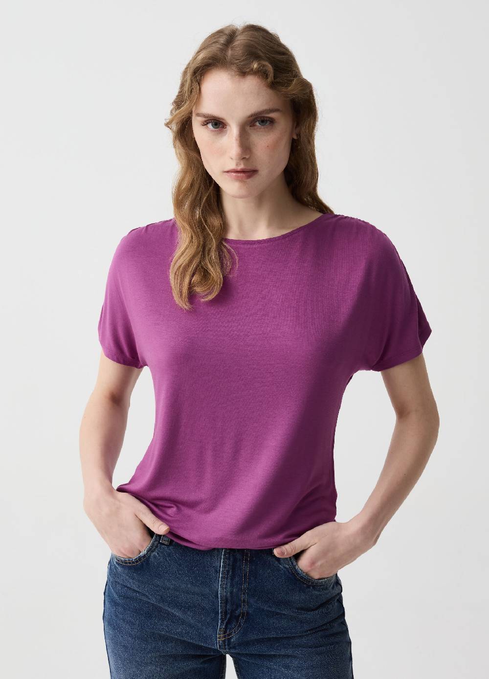 Ovs T-shirt in viscosa stretch con arricciatura