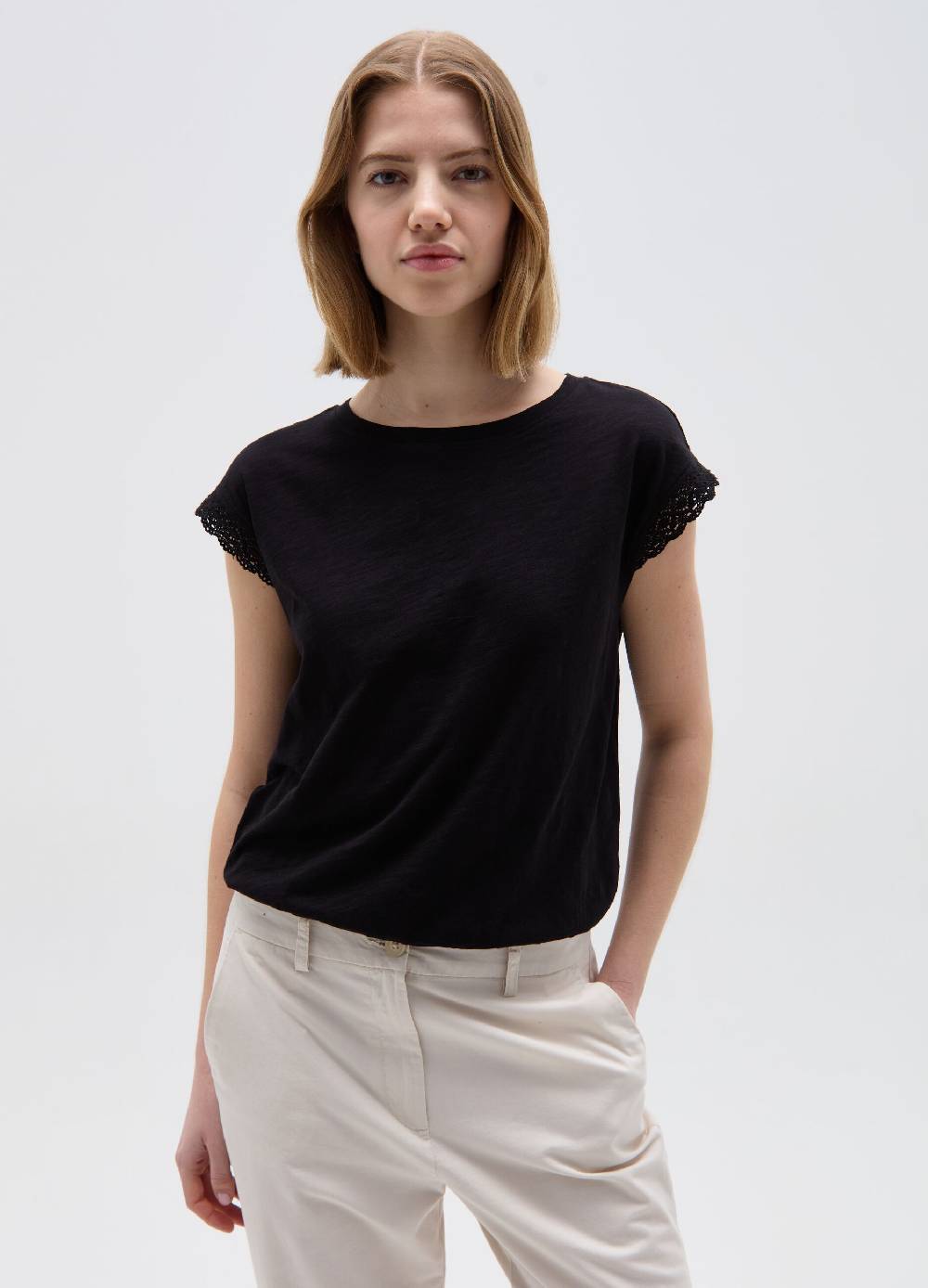 Ovs T-shirt maniche a kimono con inserto crochet