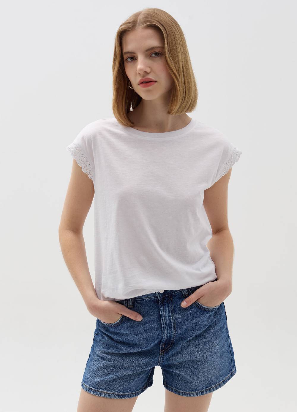 Ovs T-shirt maniche a kimono con inserto crochet