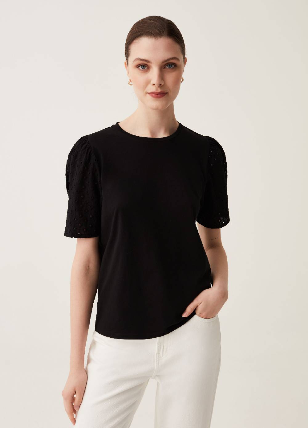 Ovs T-shirt Maniche A Palloncino In Sangallo