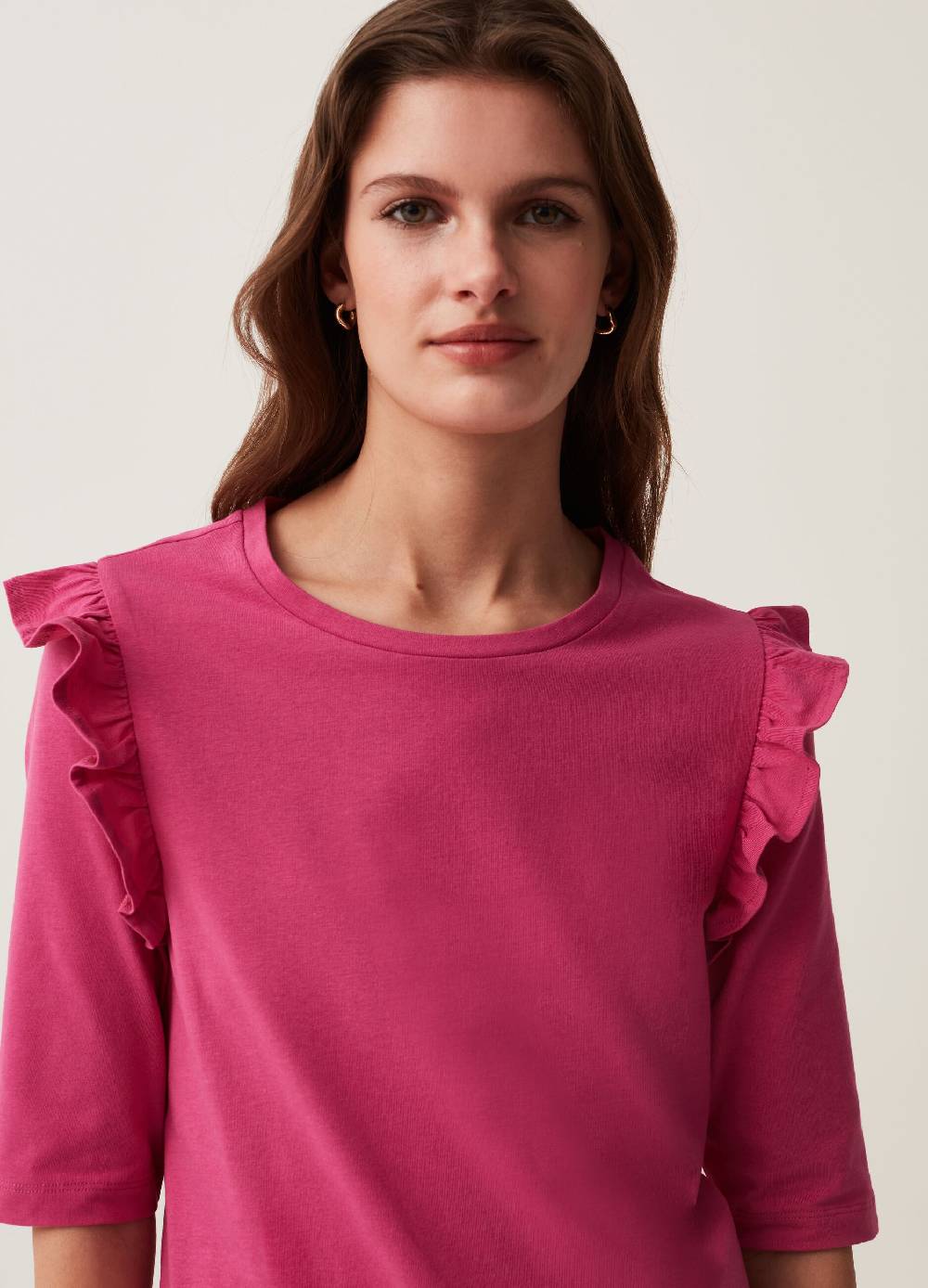 Ovs T-shirt maniche al gomito con rouche