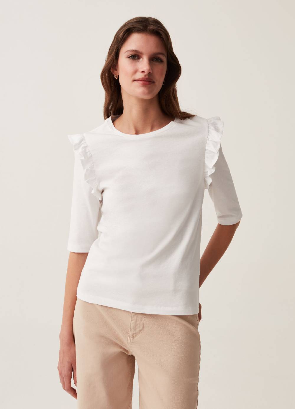 Ovs T-shirt maniche al gomito con rouche