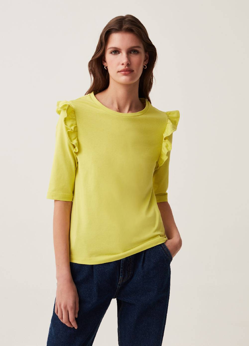 Ovs T-shirt maniche al gomito con rouche