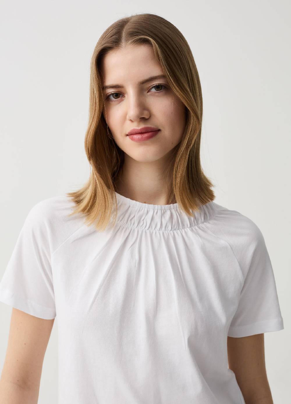 Ovs T-shirt Mock Neck Con Plissettatura