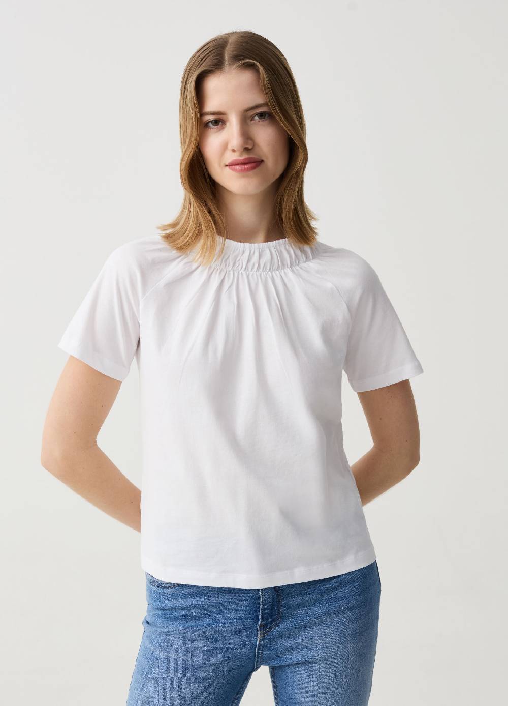 Ovs T-shirt mock neck con plissettatura