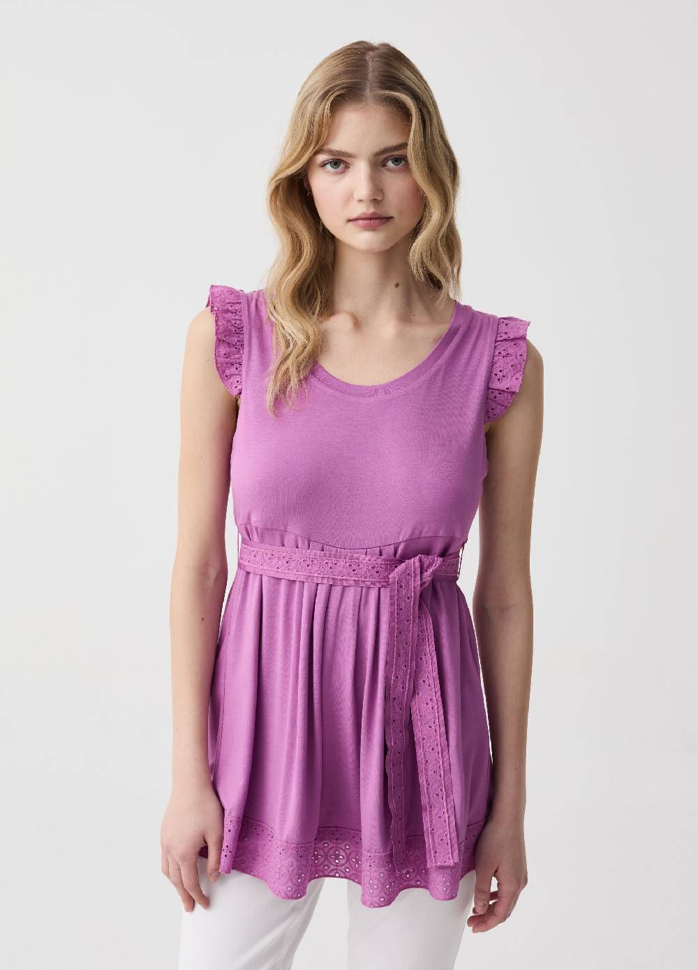 Ovs T-shirt Premaman Con Inserti Sangallo