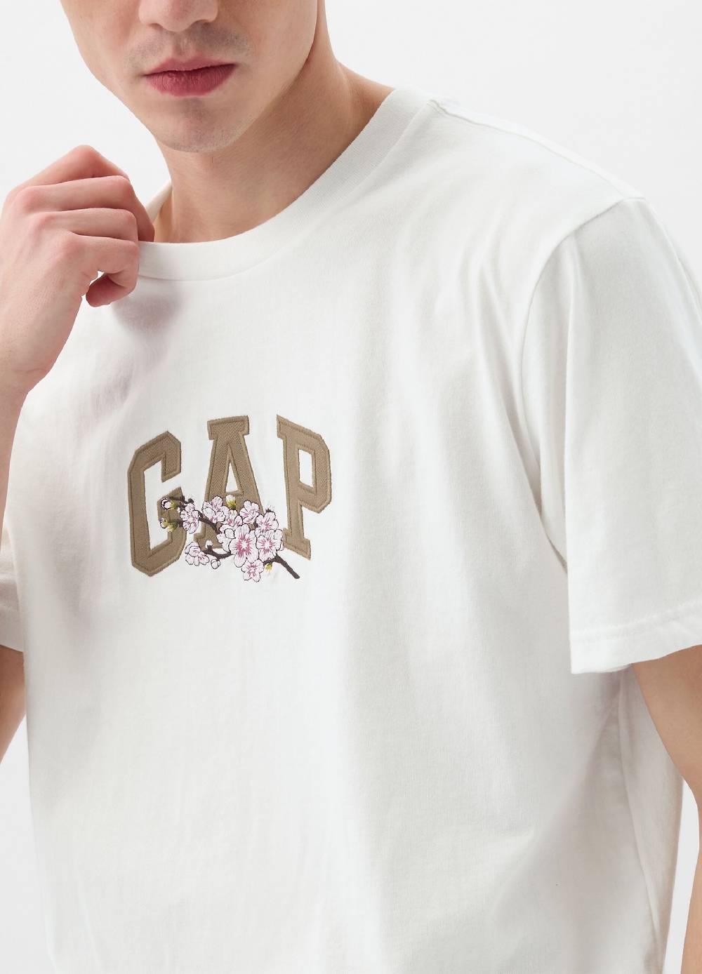Ovs T-shirt Ricamo Logo Con Fiori Di Ciliegio