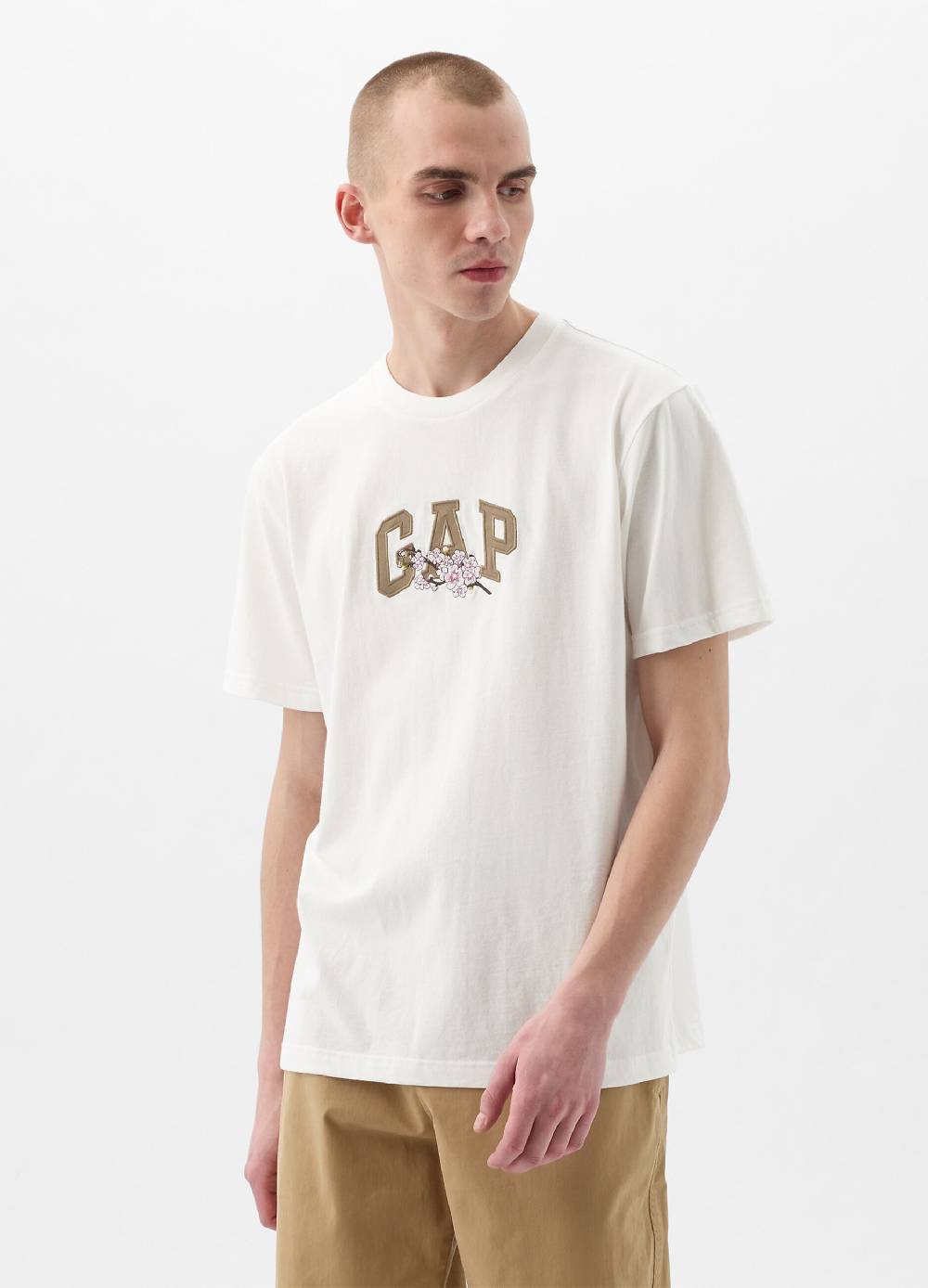 Ovs T-shirt Ricamo Logo Con Fiori Di Ciliegio