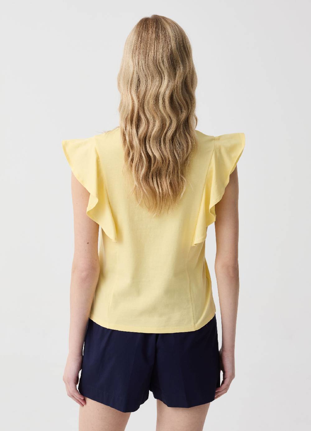 Ovs T-shirt Smanicata Con Scollo A V E Volant