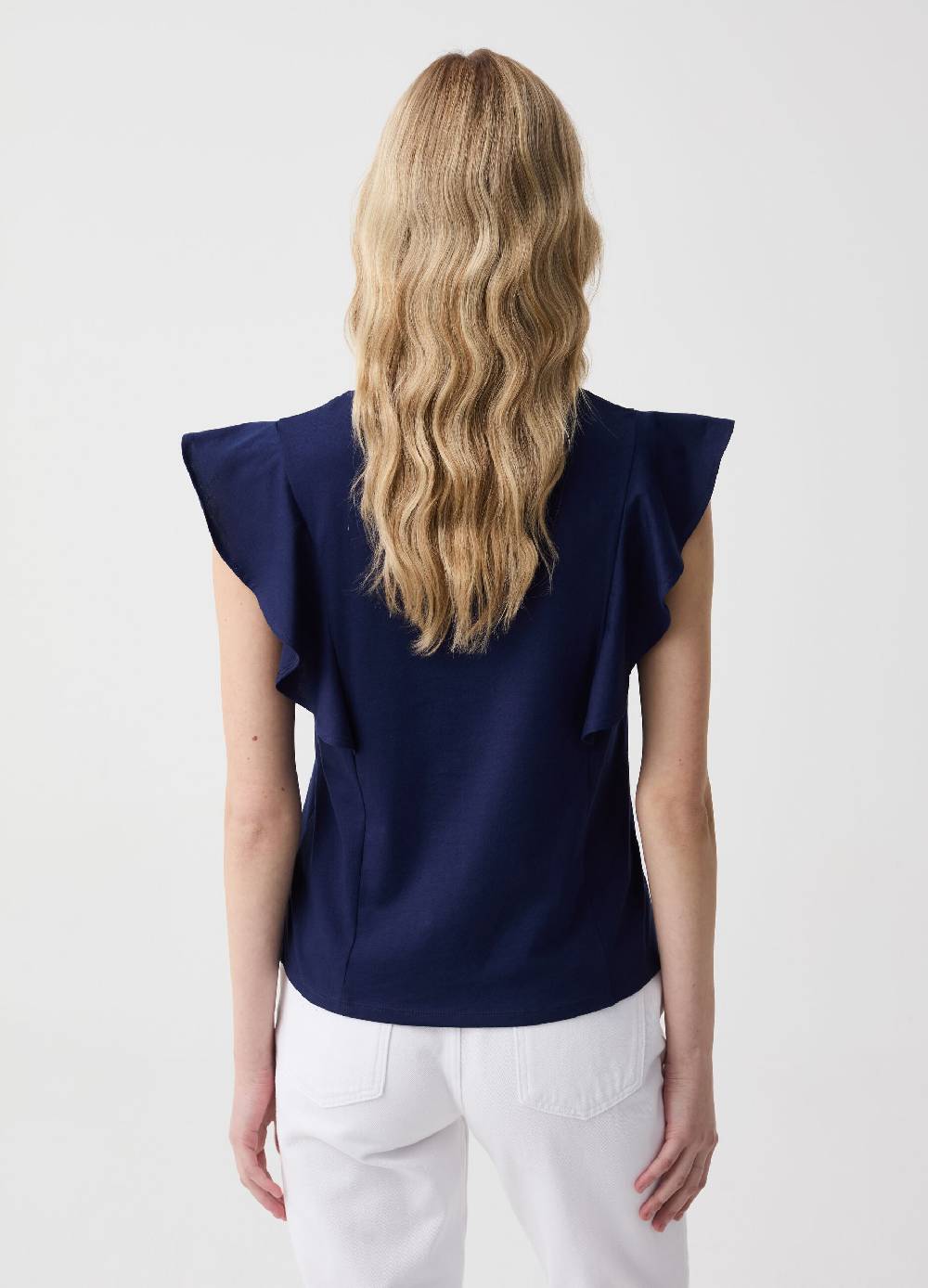 Ovs T-shirt Smanicata Con Scollo A V E Volant