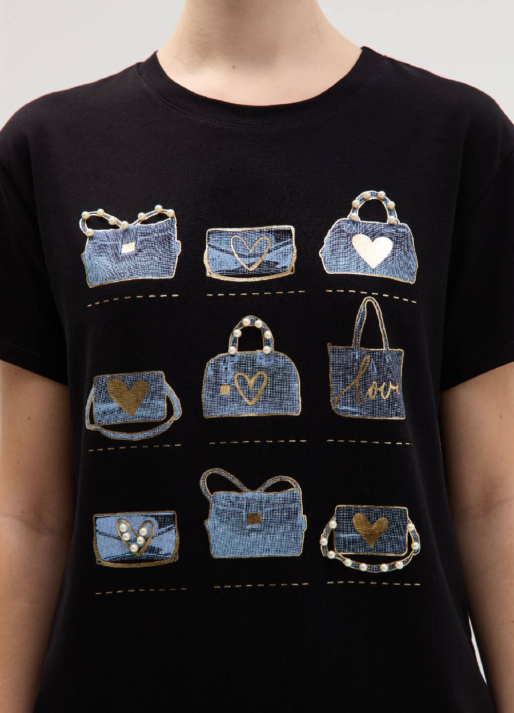 Ovs T-shirt Stampa Borsette Con Perline