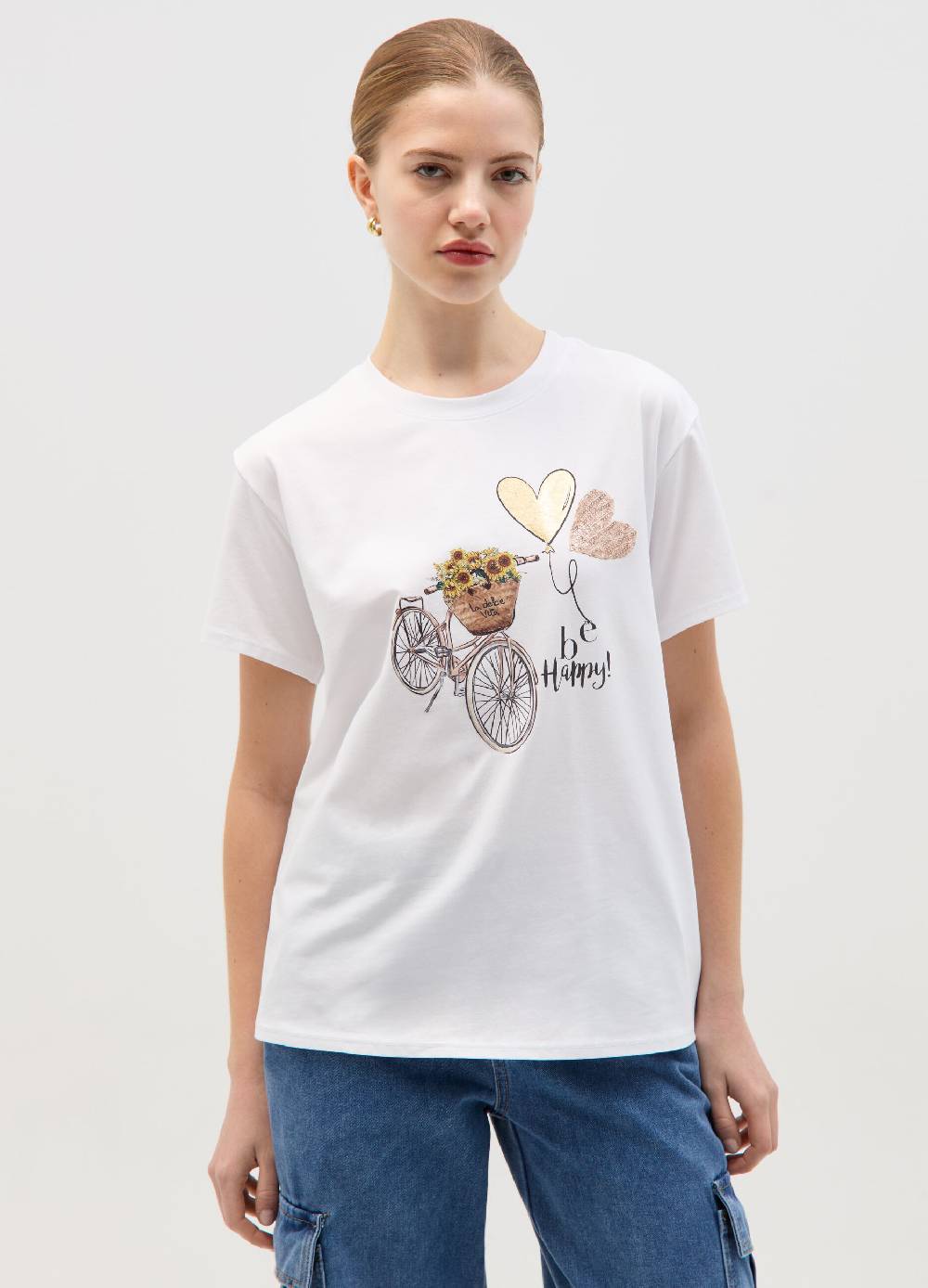 Ovs T-shirt stampa La Dolce Vita in foil