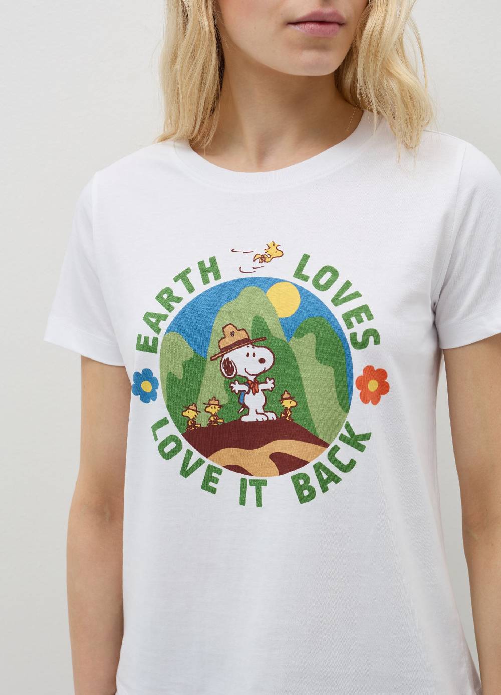 Ovs T-shirt Stampa Snoopy E Woodstock