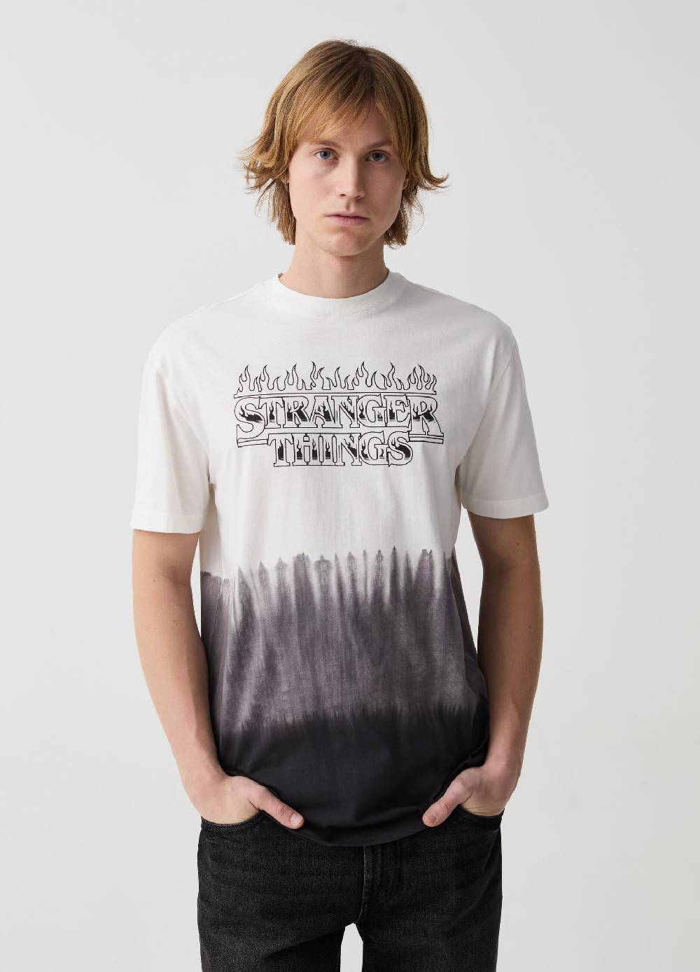 Ovs T-shirt Tie Dye con stampa Stranger Things