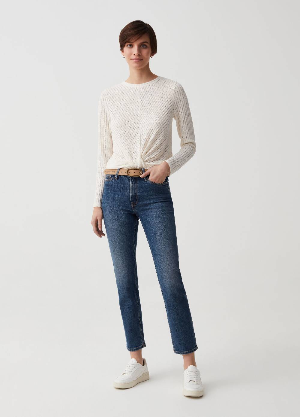 Ovs T-shirt Traforata A Coste Diagonali