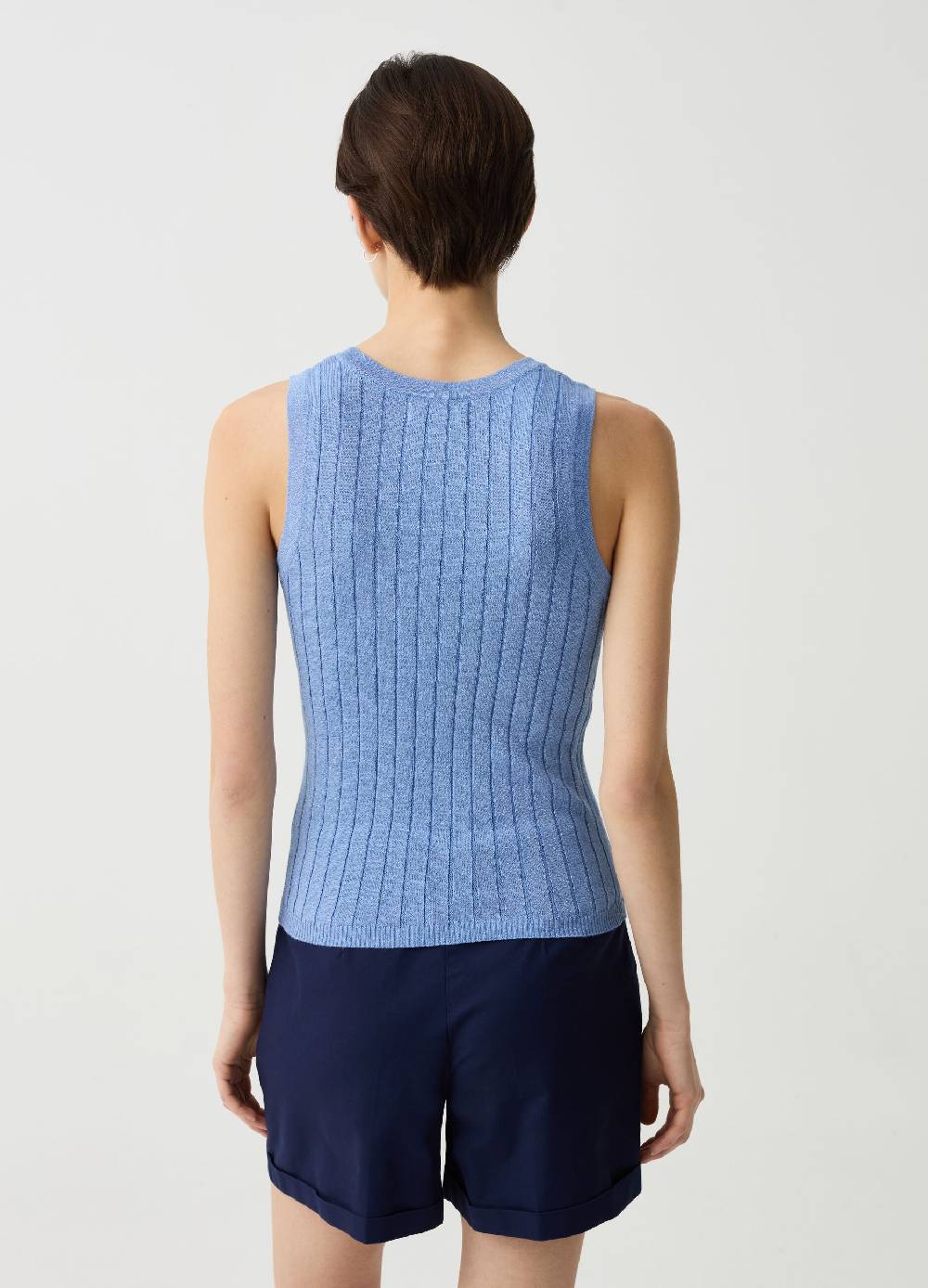 Ovs Tank Top A Coste Piatte Con Lurex