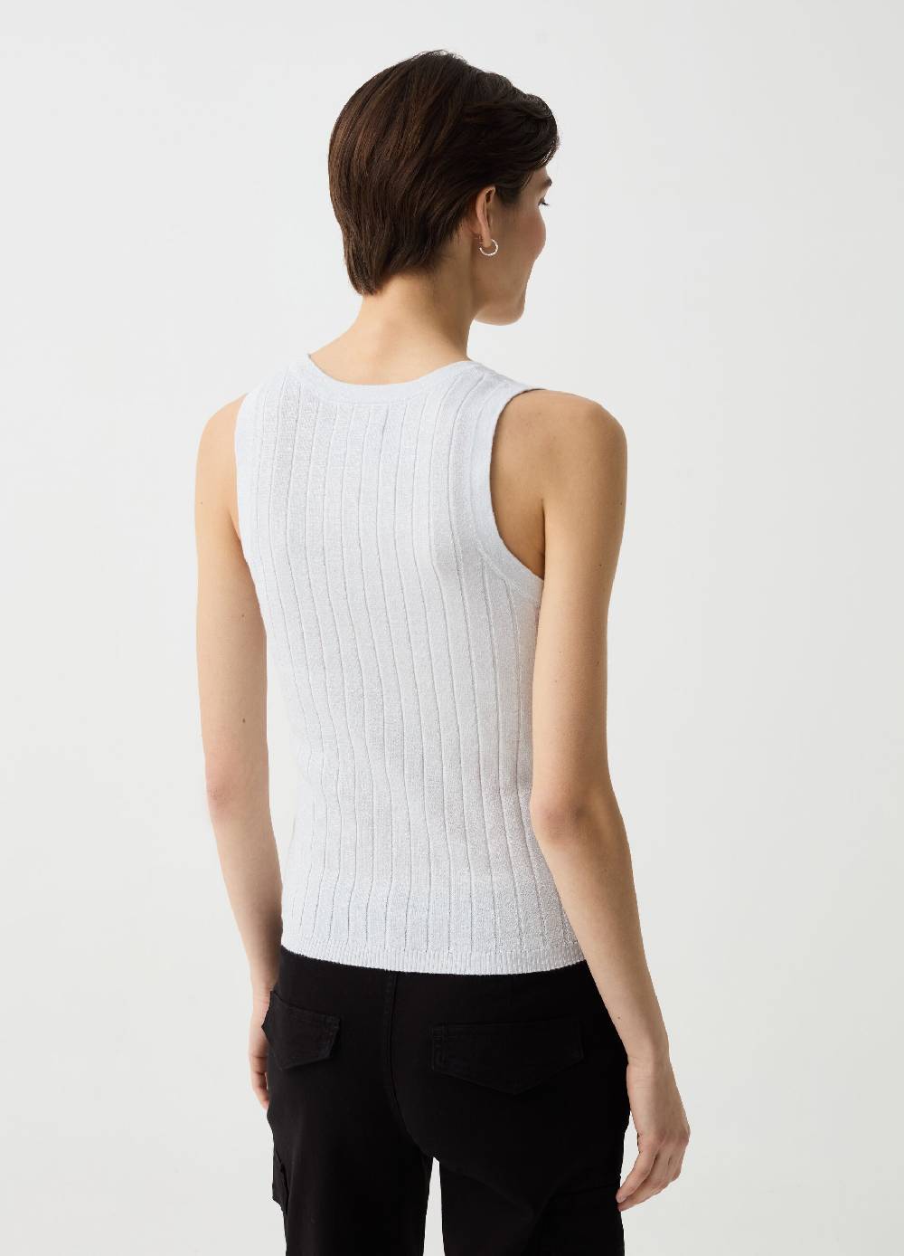 Ovs Tank Top A Coste Piatte Con Lurex