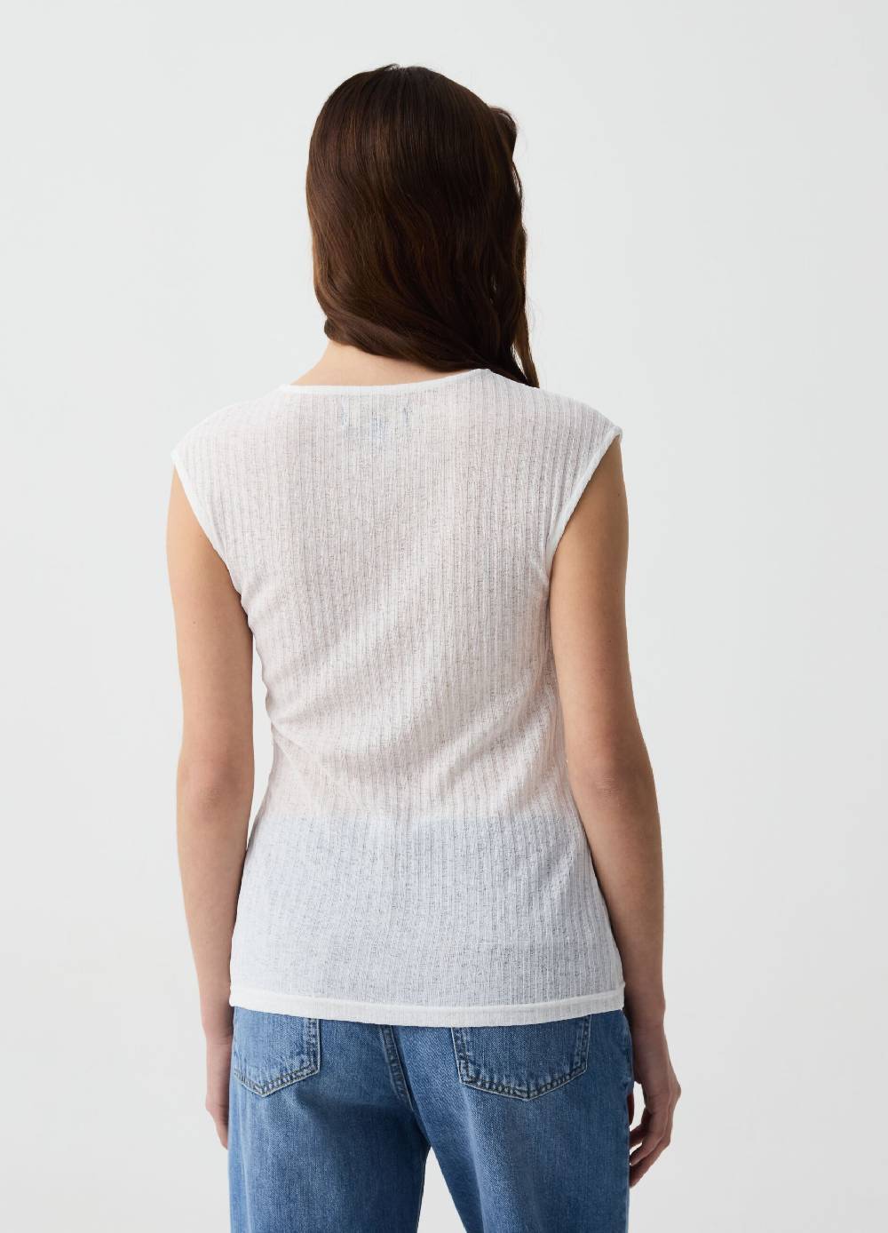 Ovs Tank Top A Coste Piatte Con Nodo