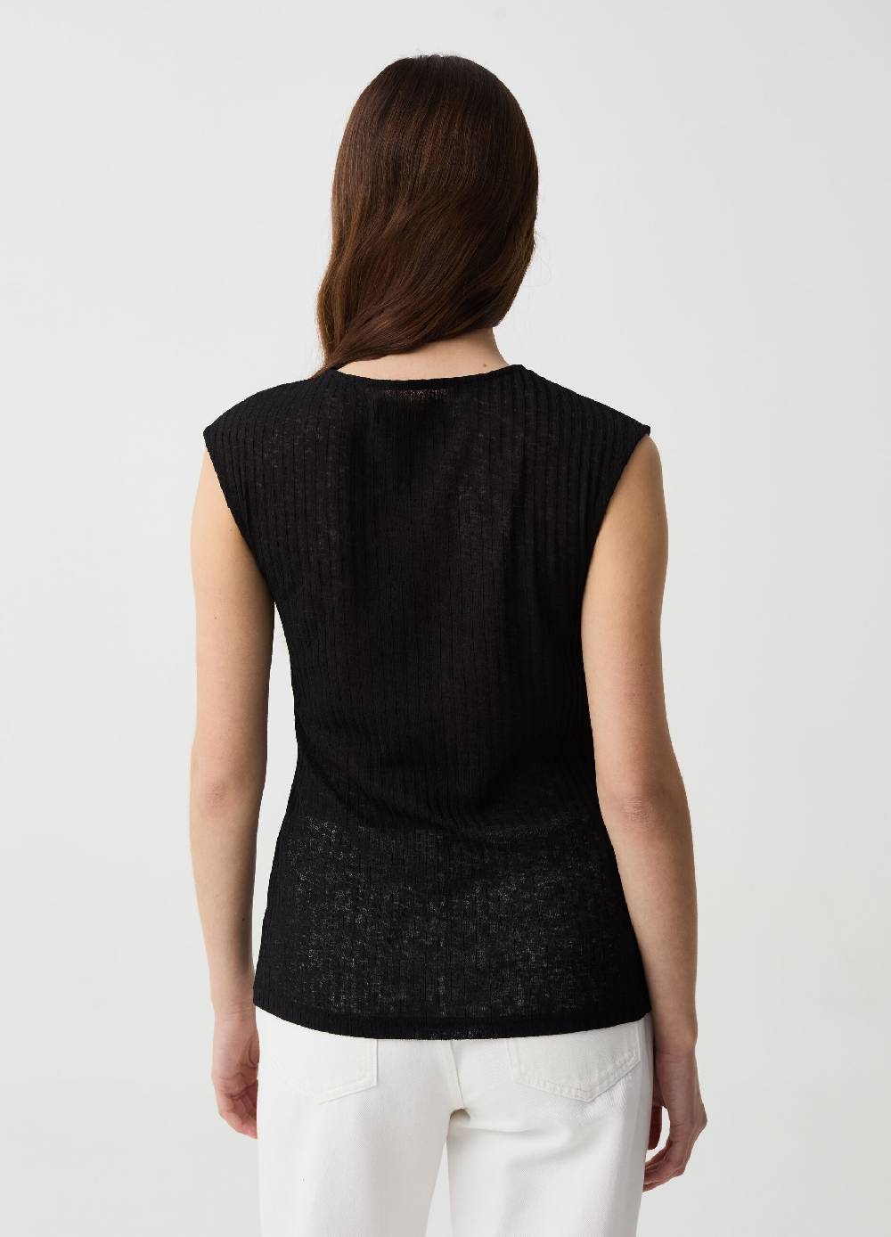 Ovs Tank Top A Coste Piatte Con Nodo