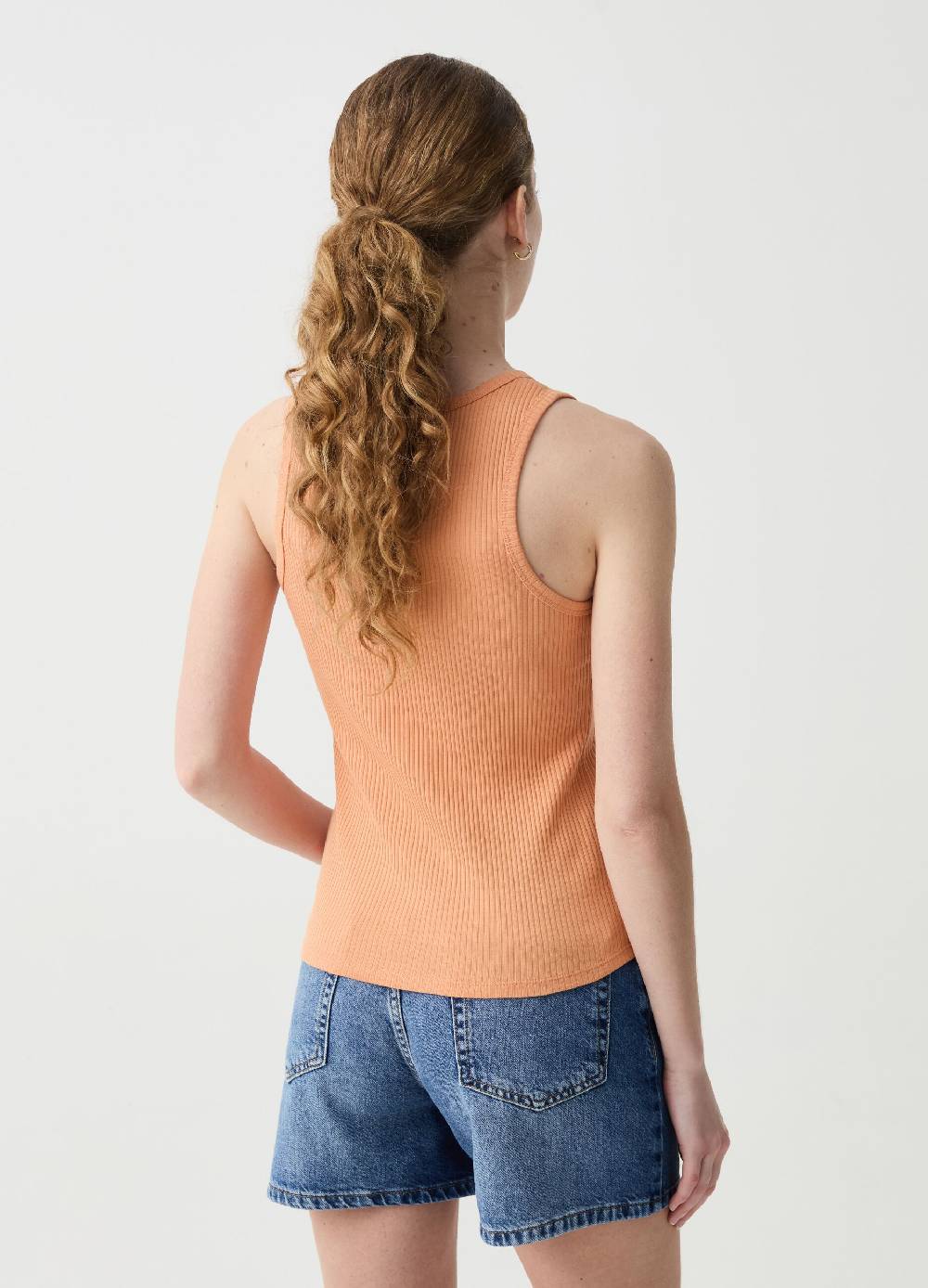 Ovs Tank Top A Costine Con Fiore