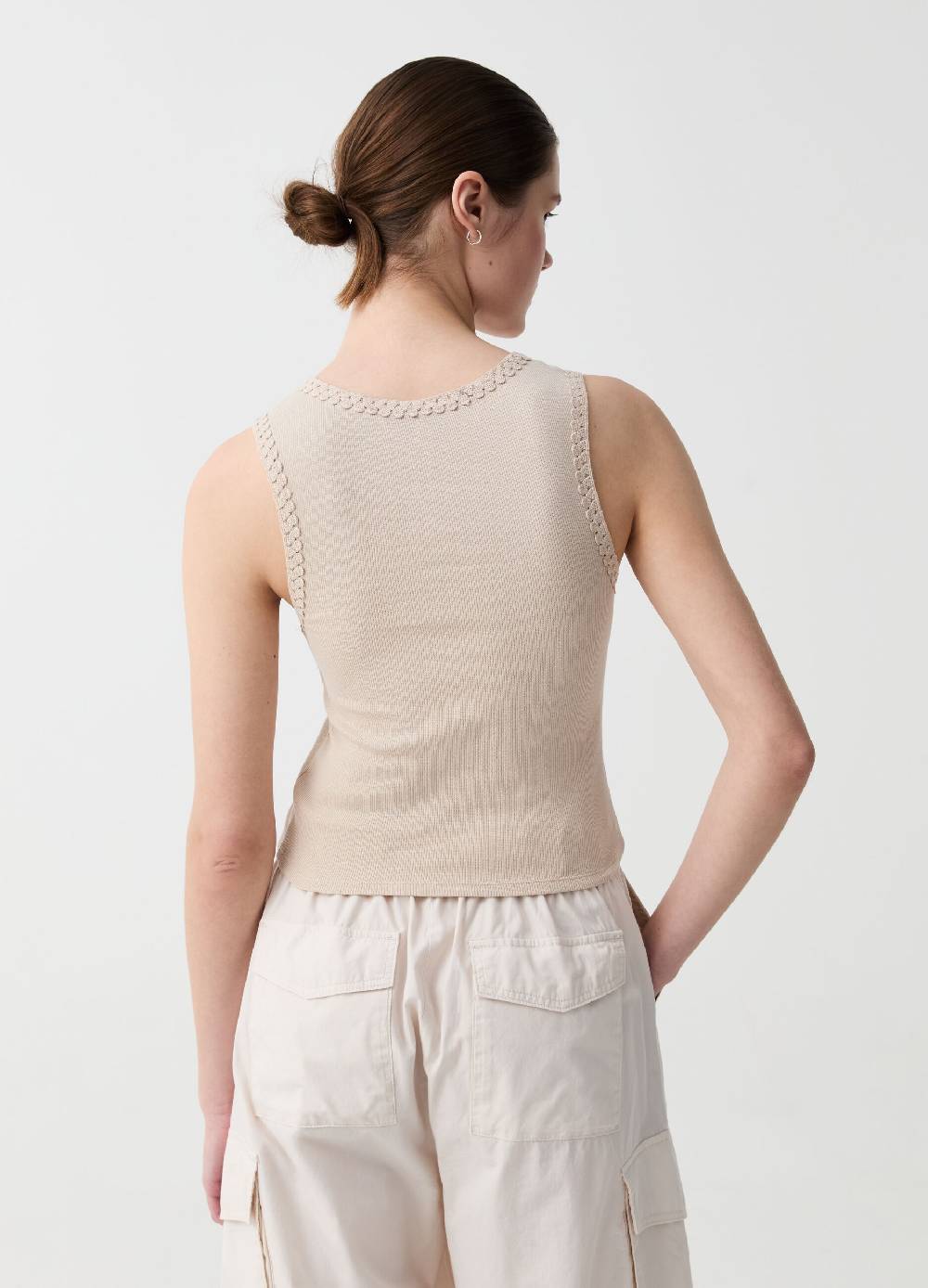 Ovs Tank Top A Costine Con Profilo Etnico
