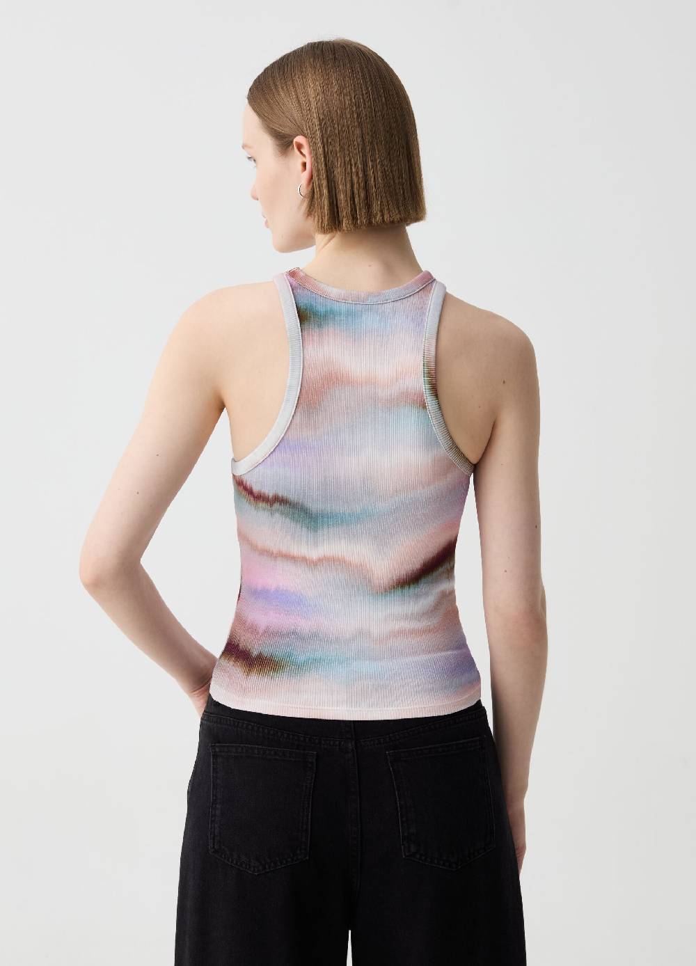 Ovs Tank Top A Costine Con Scollo Halter