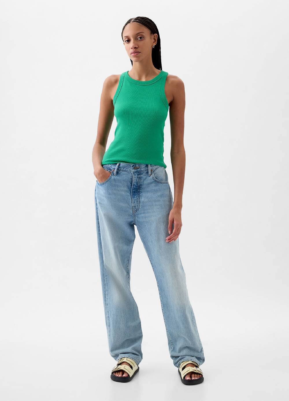 Ovs Tank Top A Costine Con Scollo Halter