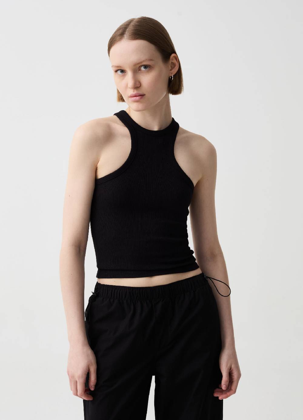 Ovs Tank Top A Costine Con Scollo Halter