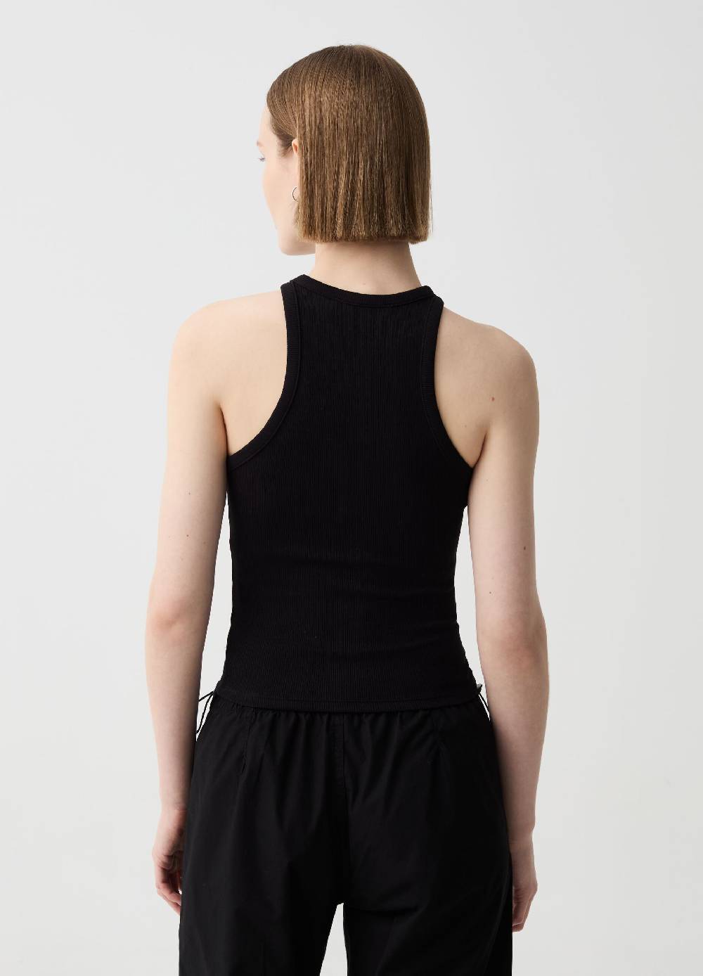 Ovs Tank Top A Costine Con Scollo Halter