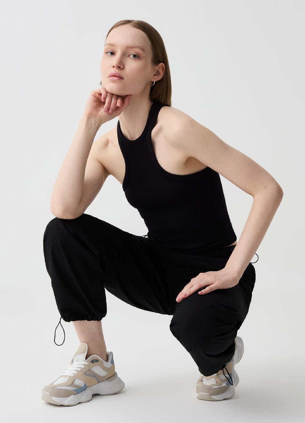 Ovs Tank top a costine con scollo halter